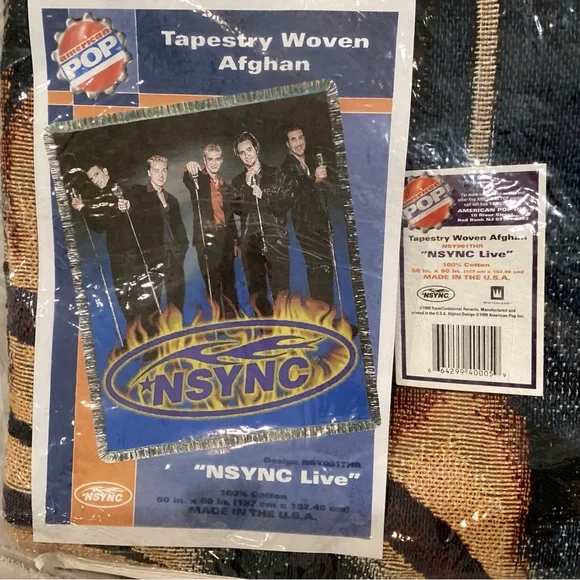 🔵 Vintage & New “NSYNC Live" Throw Blanket Afghan - Highly Collectible - Rare - Picture 9 of 9
